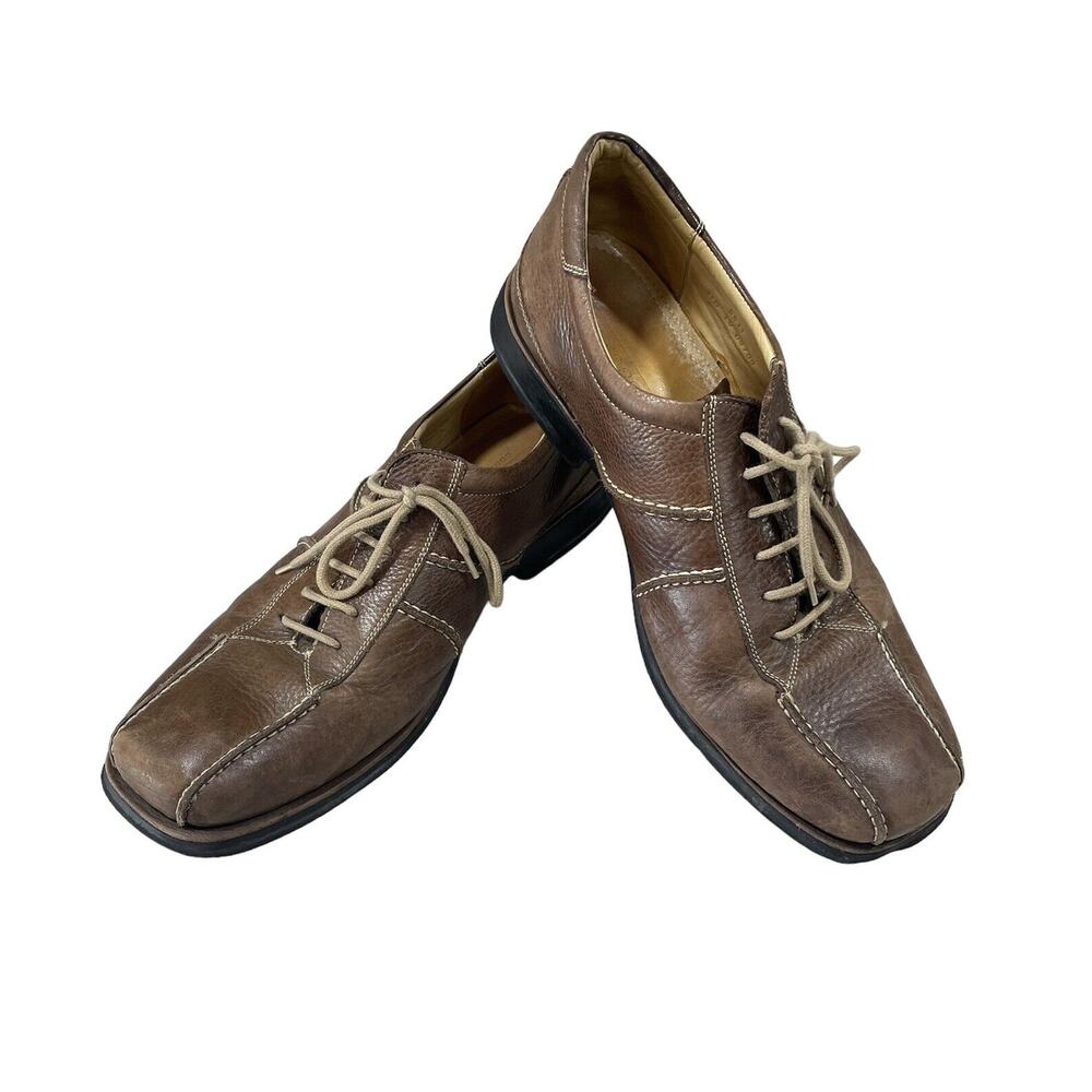 SANDRO Men's Casual Oxfords Size 11 D Brown Leather Comfort Gel-Made in Brazil